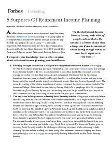 thumbnail of 5 Surprises of Retirement Income Planning