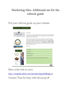 thumbnail of Marketing Idea – Adding Your Referral Guide to the Web