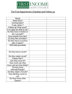thumbnail of The First Appointment Checklist and Follow-Up